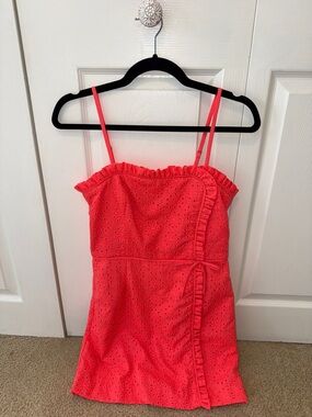 Lilly Pulitzer Bright Coral Pink Eyelet Mini Dress